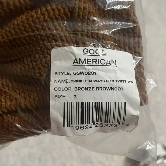 Good American: Always Fits Twist Bikini Top - Bronze : Size 2 (M) ; 3 (L) NWT - Picture 10 of 11